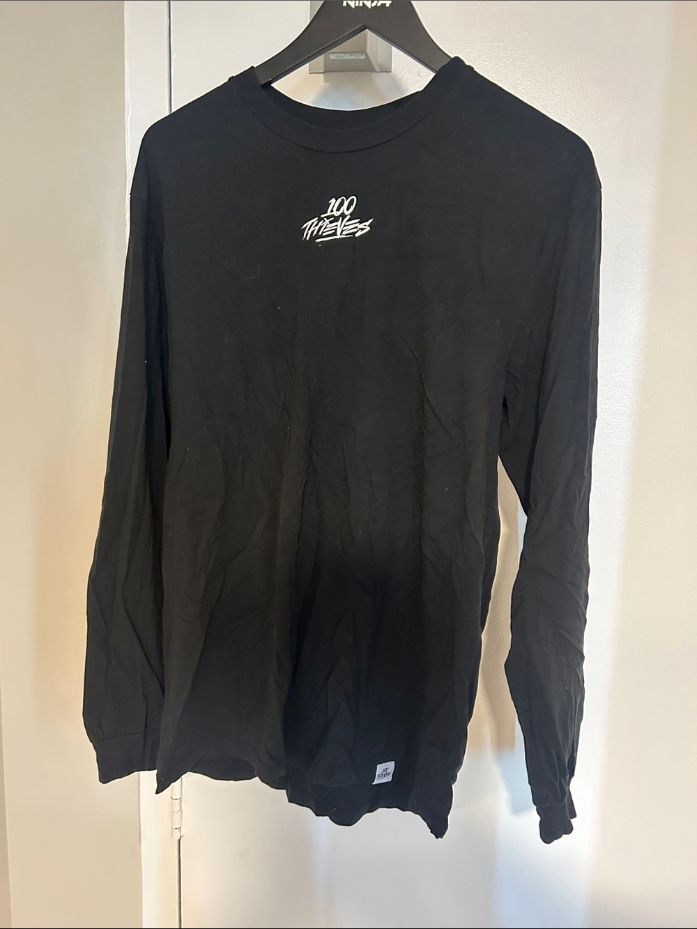 100 thieves Black Long Sleeve Crewneck Shirt